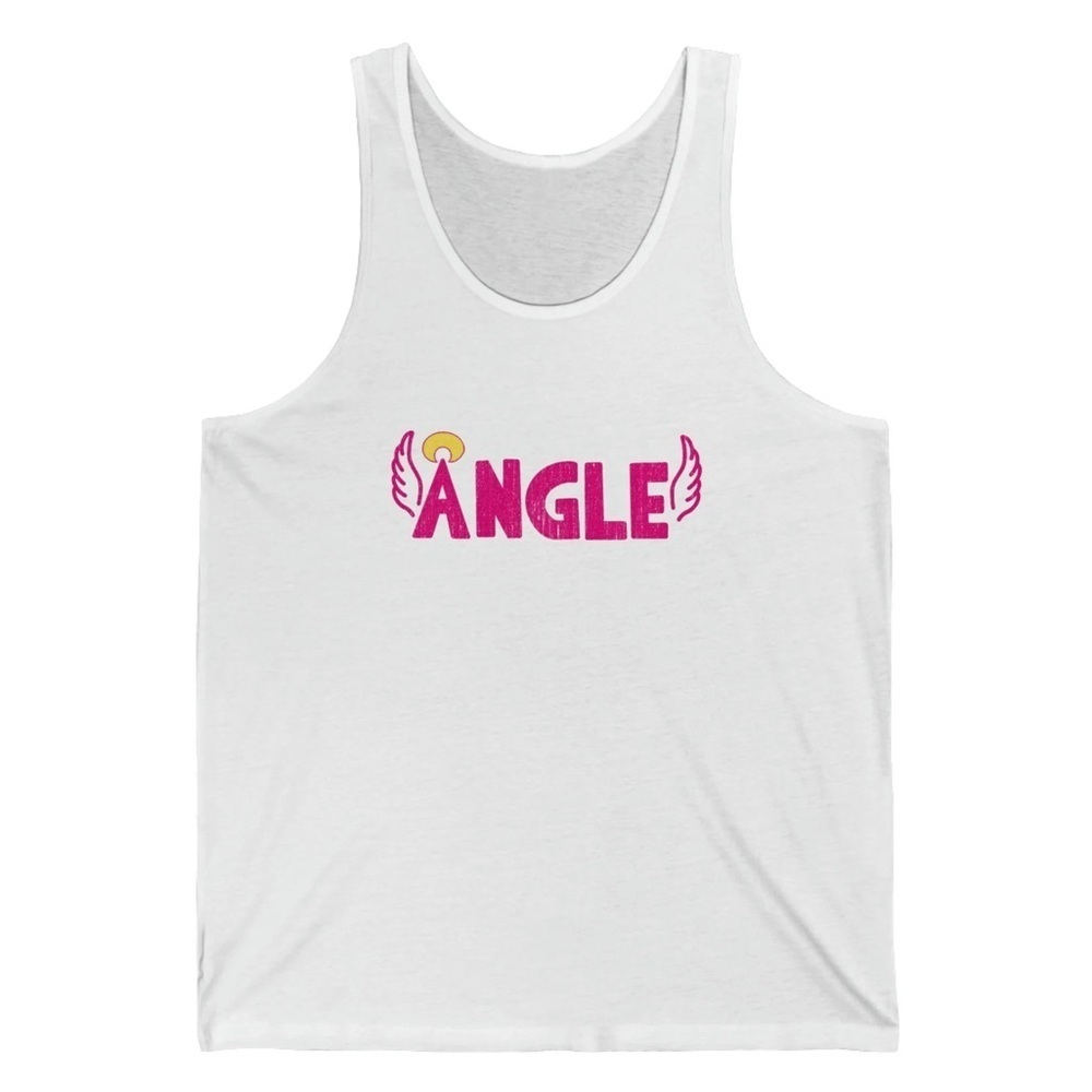 White “Angle” Unisex Tank Top Size 2XL